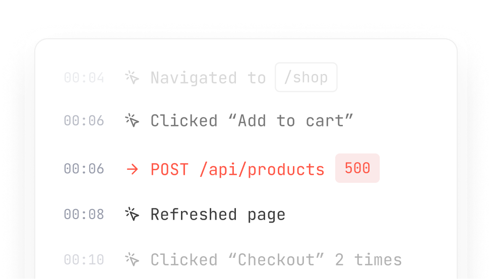 Screenshot of a bug report with a timeline of events